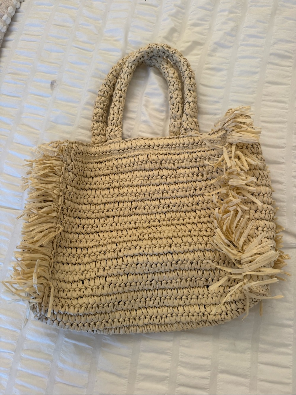 Target Woven Straw Tote Bag in Natural Cream